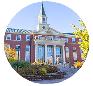 A circular photo of George Martin Hall