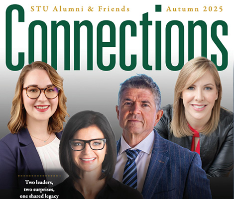 Fall cover shot of connections, alumni