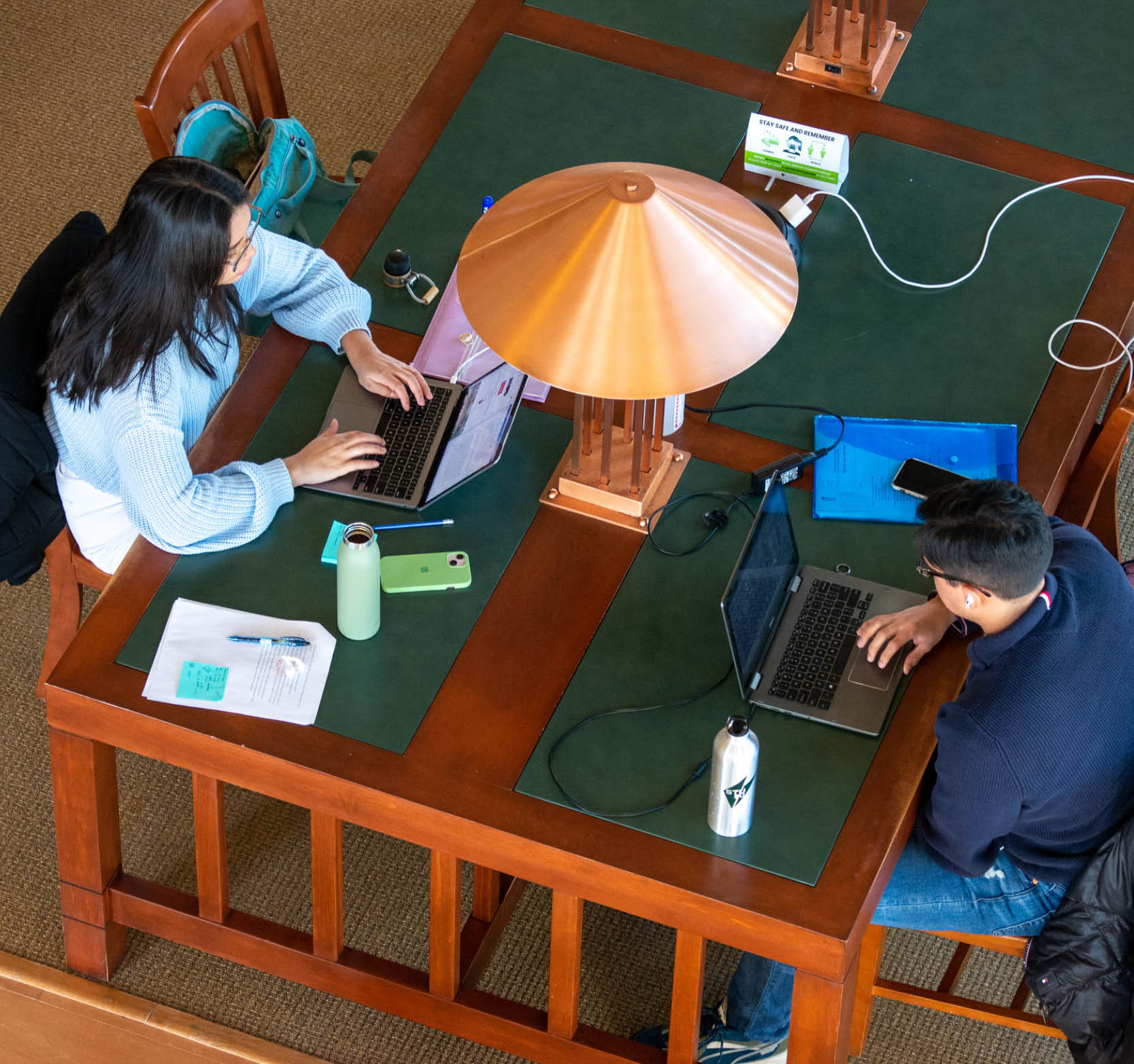 Students studying in the study hall.