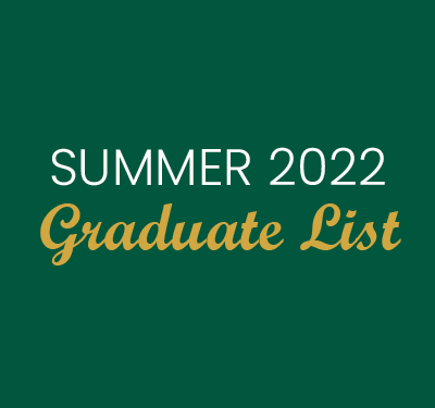 Image for Summer Convocation 2022 Graduate List Published


